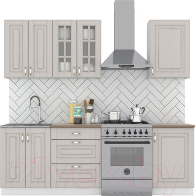 Кухонный гарнитур Интермебель Бостон-3 1.7 (ясень капучино софт/тунис)