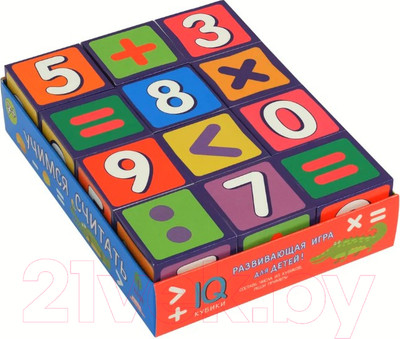 Развивающий игровой набор Айрис-пресс Умные кубики в поддончике. Учимся считать. New / 9785811280513