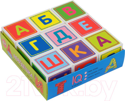 Развивающий игровой набор Айрис-пресс Умные кубики в поддончике. Абвгдешка (new) / 9785811280599