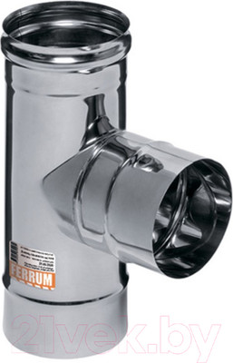 Тройник для дымохода Ferrum 90° 304/0.8мм Ф115 / f4727