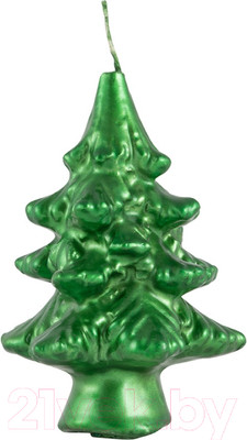 Свеча Волшебная страна Елочка зеленая с пеньком / 008329