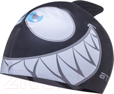 Шапочка для плавания Atemi FC202 (черный/рыбка)