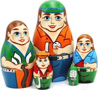 Матрешка сувенирная Брестская Фабрика Сувениров Набор русских матрешек на тему гольфа / 5317