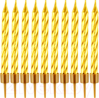 Набор свечей для торта Meshu Мини / MS_59631 (10шт, золото)