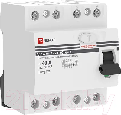 Устройство защитного отключения EKF Elcb-4-40-30-em-a-pro