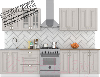 Кухонный гарнитур Интермебель Бостон-8 2.4 (ясень капучино софт/венато)