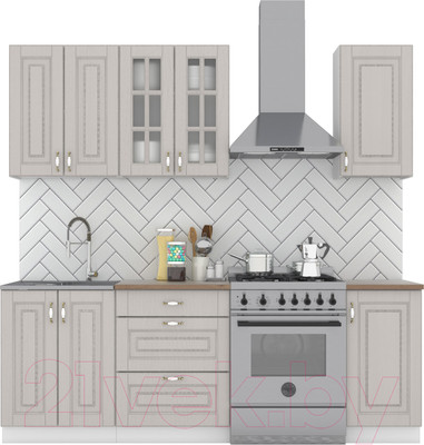 Кухонный гарнитур Интермебель Бостон-2 1.6 (ясень капучино софт/венато)