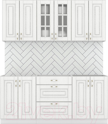 Кухонный гарнитур Интермебель Бостон-4 1.8 без столешницы (акация белая)