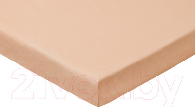 Простыня AlViTek Поплин однотонный на резинке 90x200x25 / ПР-ПО-Р-090-КОФ (кофе)