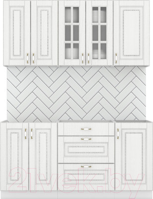 Кухонный гарнитур Интермебель Бостон-2 1.6 без столешницы (акация белая)