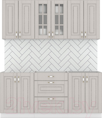 Кухонный гарнитур Интермебель Бостон-4 1.8 без столешницы (ясень капучино софт)