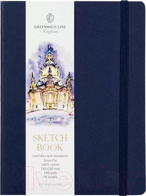 Скетчбук Greenwich Line SkBWl_37666 (18л, темно-синий)