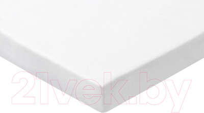 Простыня AlViTek Бязь однотонная на резинке 160x200x25 / ПР-ПО-Р-160-БЕЛ (белый)
