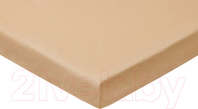 Простыня AlViTek Поплин однотонный на резинке 160x200x25 / ПР-ПО-Р-160-КОФ (кофе)