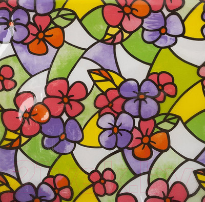 Пленка самоклеящаяся универсальная Рыжий кот Витражная 0.45x2м / 104323 (цветы/разноцветный)