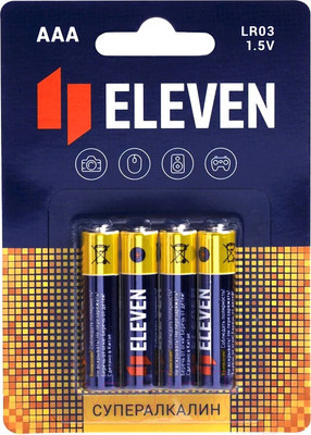 Комплект батареек Eleven Super AAA LR03 алкалиновые ВС4 (4шт)