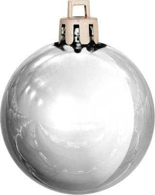 Шар новогодний GreenTerra 60мм Глянцевый (серебристый)