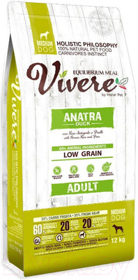 Сухой корм для собак Vivere Medium Adult Duck (12кг)