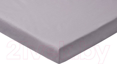 Простыня AlViTek Поплин однотонный на резинке 90x200x25 / ПР-ПО-Р-090-СЕР (серый)