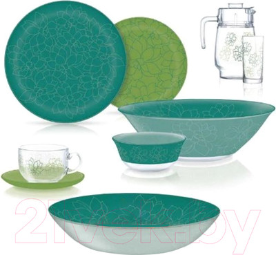 Набор столовой посуды Luminarc Simply Fleurs De Bach V2714 (44пр)