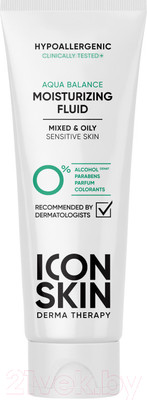 Флюид для лица Icon Skin Aqua Balance Увлажняющий гипоаллергенный для жирной кожи (75мл)