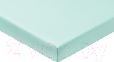 Простыня AlViTek Сатин однотонный на резинке 140x200x25 / ПР-СО-Р-140-МЕН (ментол)