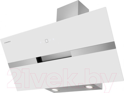 Вытяжка наклонная Maunfeld Mersey 90 (нержавеющая сталь/белое стекло)