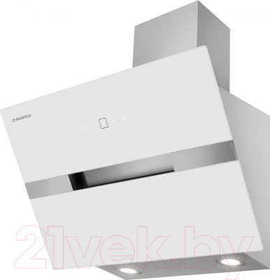 Вытяжка наклонная Maunfeld Mersey 60 (нержавеющая сталь/белое стекло)