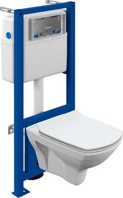 Унитаз подвесной с инсталляцией Cersanit Carina XL CO DPL EO / 64122