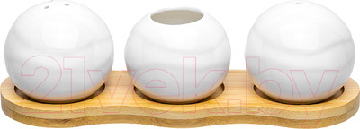 Набор для специй Elan Gallery Айсберг волны с держателем для зубочисток / 540357