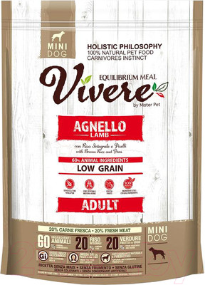 Сухой корм для собак Vivere Mini Adult Lamb (3кг)