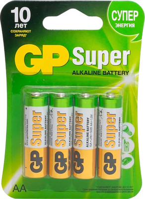Комплект батареек GP Batteries Super Alkaline АА GP15A-2CR4 (4шт)