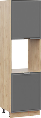 Шкаф-пенал кухонный ТриЯ Белладжио 1П6 (дуб крафт золотой/софт графит)