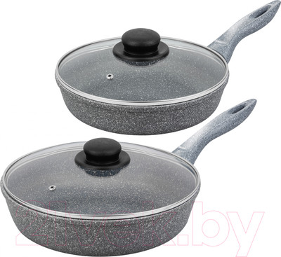 Набор сковородок Elan Gallery Гармония вкуса / 120579+2 (серый мрамор)