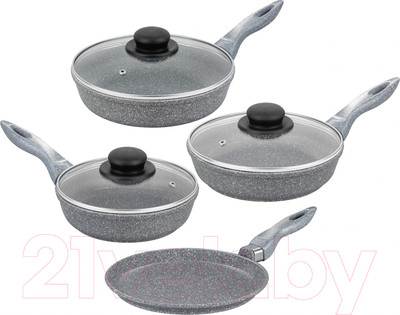 Набор сковородок Elan Gallery Гармония вкуса / 120568+4 (серый мрамор)