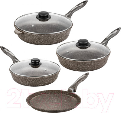Набор сковородок Elan Gallery Гармония вкуса / 120313+4 (коричневый опал)