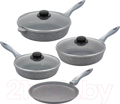 Набор сковородок Elan Gallery Гармония вкуса / 120570+4 (серый мрамор)
