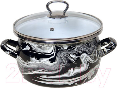 Кастрюля Сантэкс Шейк 1-2415111 (черный/белый)