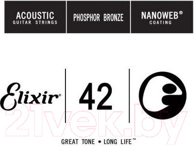 Струна для акустической гитары Elixir Strings 15142.042