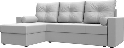 Диван угловой Лига Диванов Верона лайт левый (экокожа белый)