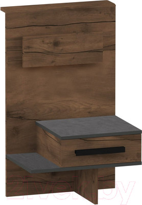 Прикроватная тумба Мебельград Глазго с ящиком (таксония/металл бруклин)