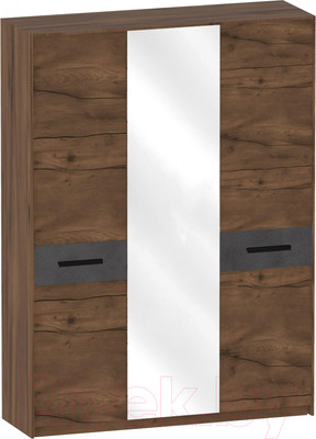 Шкаф Мебельград Глазго 3-х дверный 165x53.5x226.5 (таксония/металл бруклин)