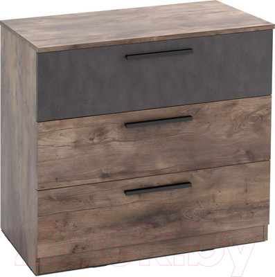 Комод Мебельград Глазго 3 ящика 90.5x42.5x75 (таксония/металл бруклин)