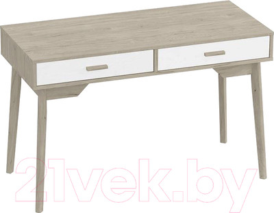 Письменный стол Мебельград Калгари (дуб натуральный светлый/белый матовый)