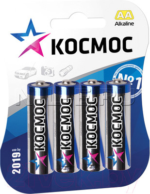 Комплект батареек Космос LR6 4B / KOCLR64BL