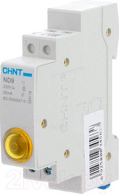 Лампа сигнальная Chint ND9-1/y / 594118 (желтый)