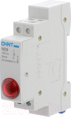 Лампа сигнальная Chint ND9-1/r / 594113 (красный)