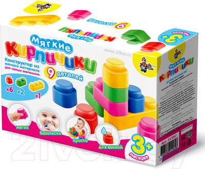 Конструктор Десятое королевство Мягкие кирпичики / 01582 (9эл)