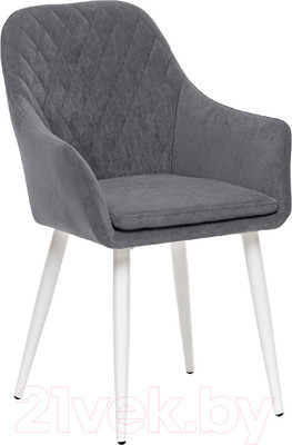 Стул Импэкс Leset Слим с подлокотниками (белый/велюр графит)