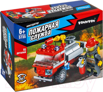 Конструктор Bondibon Пожарная служба Пожарная машина / ВВ5735 (95эл)